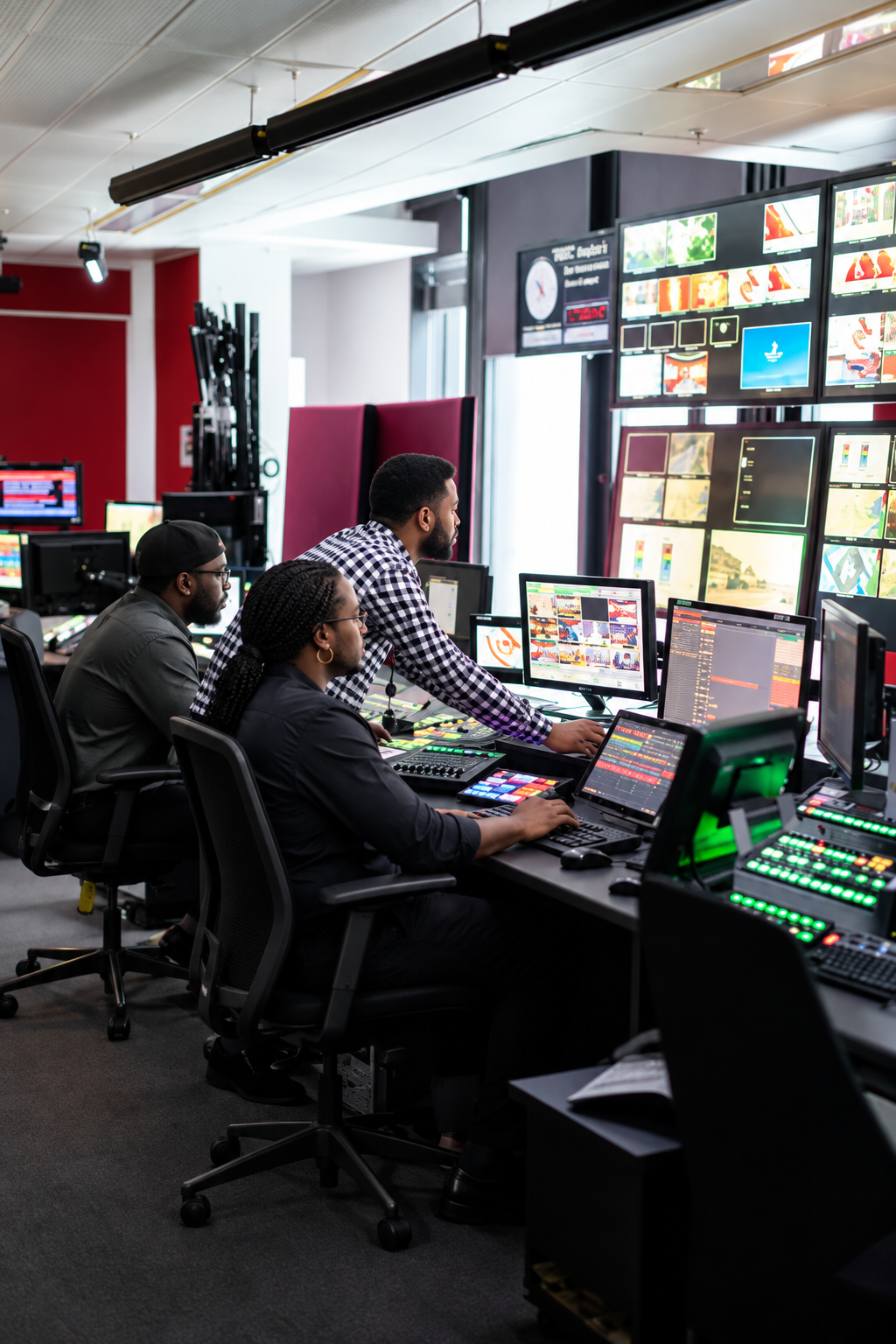 Engineers and workers on a controlled engineering site